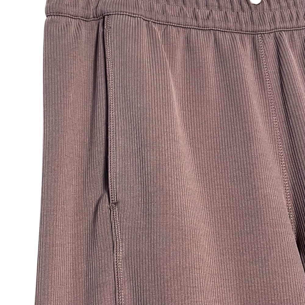 Wide Leg Ribbed Drawstring Pants in Taupe Inseam 34 - Picture 9 of 15